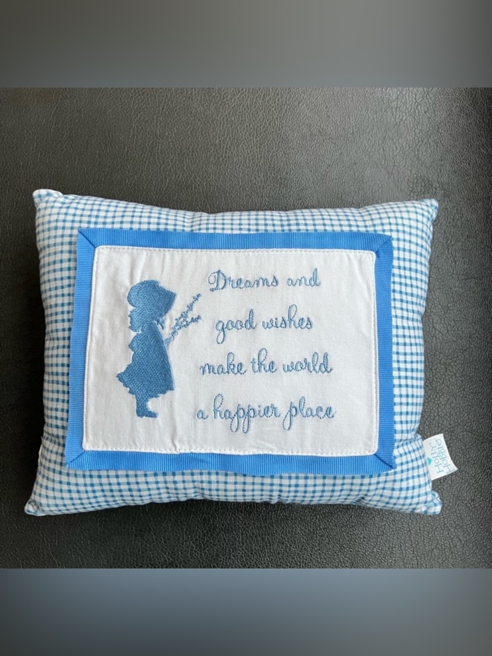 Holly Hobbie Decorative Blue Patchwork Pillow Nostalgic Dream Love Retro 2004